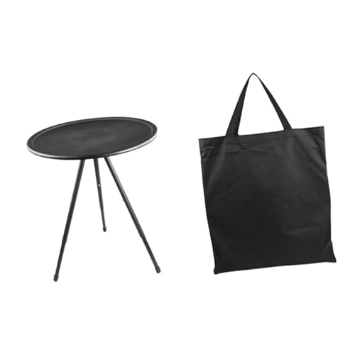 PawwJoy Verstellbarer Campingtisch Tragbarer Outdoortisch mit Aufbewahrungstasche für Grill Balkon Reise Picknick 37,5cm Durchmesser von PawwJoy