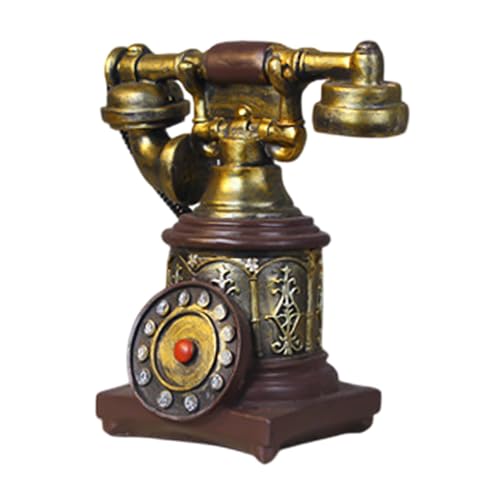 PawwJoy Vintage Drehtelefon-Dekoration, Statue im europäischen Stil, antikes Telefonmodell, Figur für Wandregal, Café, Bar, Verzierung, 19 cm - H PawwJoy Vintage Drehtelefon-Dekoration, Statue im europäischen Stil, antikes Telefonmodell, Figur für Wandregal, Café, Bar, Verzierung, 19 cm - H von PawwJoy