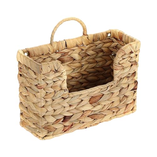 PawwJoy Wandmontierter Aktenhalter für Papiere, Briefe, Dokumente, Wasserhyazinthe, Gras, Magazin-Organizer, 30 x 11 x 25 cm von PawwJoy