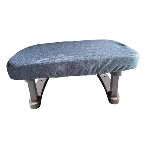 Rechteckiger Fußhocker mit Holzbeinen, kleiner, niedriger Sitzhocker für Wohnzimmer, Schlafzimmer, Eingangsbank, 41 x 30 x 18 cm, Stil D von PawwJoy