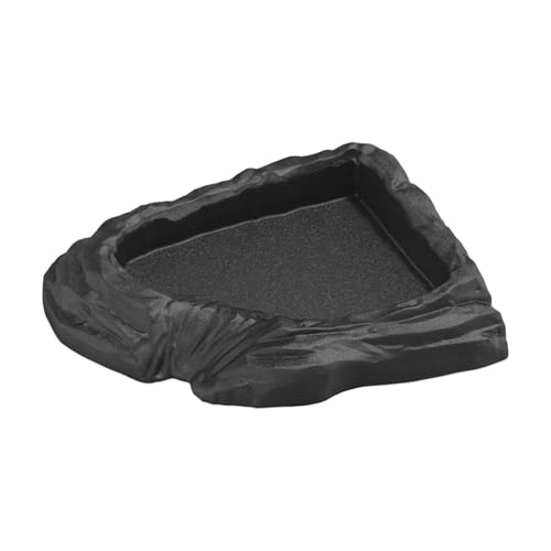 Reptilien-Wasserschale, Terrarienschale, stabile Fächerform, dekorative Schildkröte, Wassernapf, Terrarium, Teller für Chamäleon, Geckos, Schildkröten, 13,5 x 11 x 2,5 cm, Schwarz Reptilien-Wasserschale, Terrarienschale, stabile Fächerform, dekorative Schildkröte, Wassernapf, Terrarium, Teller für Chamäleon, Geckos, Schildkröten, 13,5 x 11 x 2,5 cm, Schwarz von PawwJoy