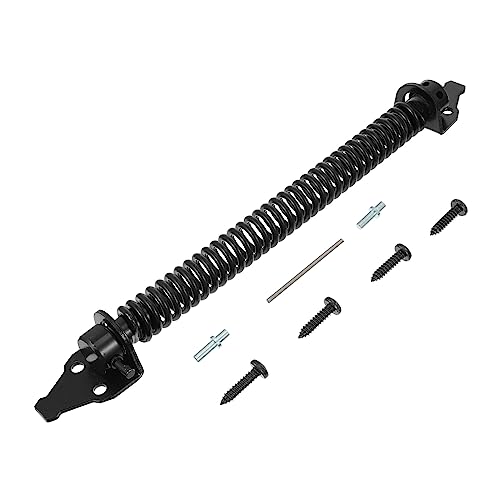 Robuste Federscharniere für den Außenbereich, selbstschließendes Türscharnier für Tore und Zäune, 34,4 cm, schwarzes Stahlscharnier-Set von PawwJoy