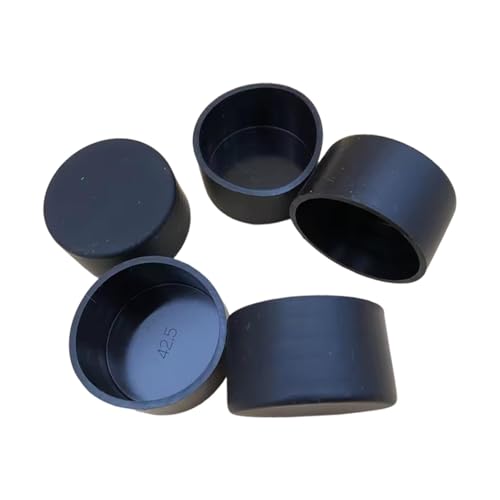 Runde Möbelbeinabdeckungen aus PVC, 6,3 cm Innendurchmesser, flexible Rohrschraubenkappen, Abriebschutz für Böden und Metallstangen, Schwarz, 5 Stück von PawwJoy
