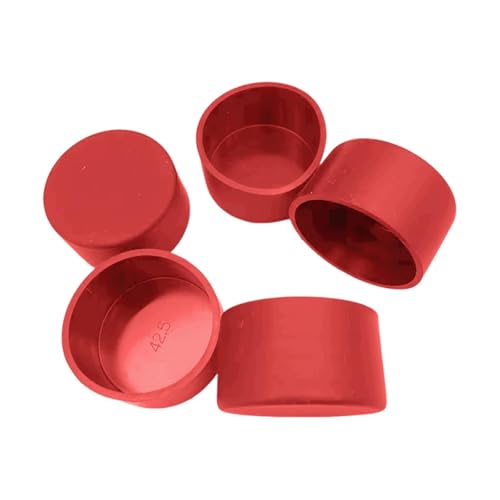 Runde PVC-Möbelbeinabdeckungen, 6,3 cm Innendurchmesser, flexibler Scheuerschutz für Bodenschutz, Mehrzweck-Zubehör für Stühle, Tische, Metallstangen, Rot, 5 Stück von PawwJoy