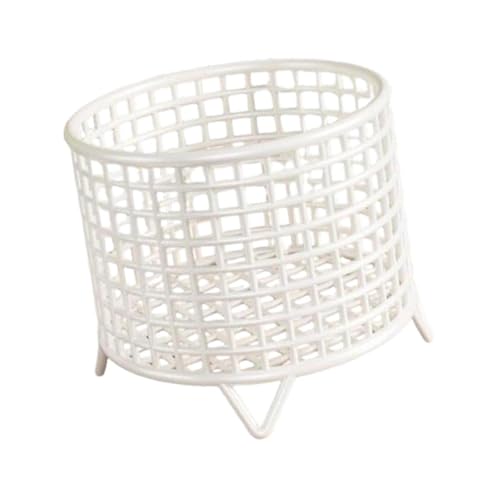 Runder Metalldrahtkorb, Küchentheke, Aufbewahrungsregal, stabiler Behälter, Arbeitsplatten-Organizer für Speisekammer, Kosmetikschrank, Toilette, Weiß Runder Metalldrahtkorb, Küchentheke, Aufbewahrungsregal, stabiler Behälter, Arbeitsplatten-Organizer für Speisekammer, Kosmetikschrank, Toilette, Weiß von PawwJoy