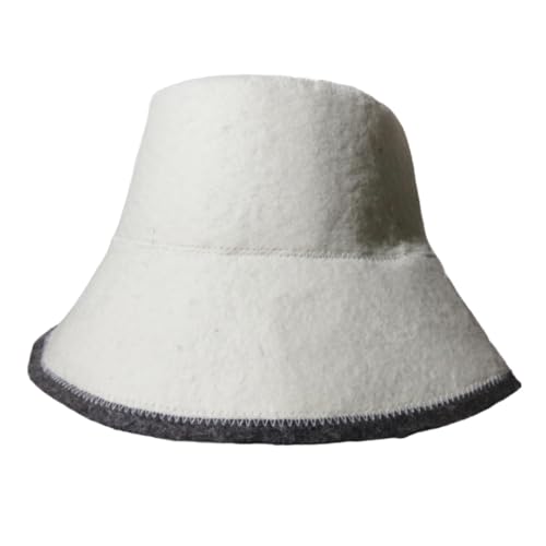 Saunahut Wollfilz Kopfschutz Hitzebeständig Hut für russische Spa Finnische Sauna Herren Damen 18,0 cm Höhe - Weiß Saunahut Wollfilz Kopfschutz Hitzebeständig Hut für russische Spa Finnische Sauna Herren Damen 18,0 cm Höhe - Weiß von PawwJoy
