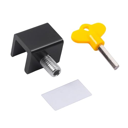 Schiebefensterschloss mit Schlüssel, Premium-Aluminiumlegierung, Hardware-Begrenzer, einfach zu installieren, Fensterstopper, schwarzes Einzelloch von PawwJoy