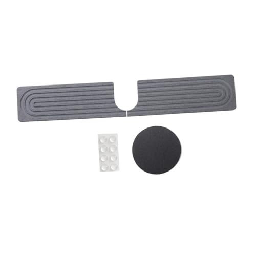 Schnelltrocknendes Tablett für Küchenspüle, Wassersammlung, Kieselgur-Wasserhahnmatte mit rutschfesten Pads, Arbeitsplattenschutz, Grau, 40 x 10 cm von PawwJoy