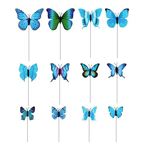 Skurriles Schmetterlings-Gartendekor-Set, 12-teilig, Metallpfähle, für Innen- und Außenbereich, Hof, Blumenbeet, Topfpflanzen, Dekoration, 12 Stück, 12 Stück, Blau Skurriles Schmetterlings-Gartendekor-Set, 12-teilig, Metallpfähle, für Innen- und Außenbereich, Hof, Blumenbeet, Topfpflanzen, Dekoration, 12 Stück, 12 Stück, Blau von PawwJoy