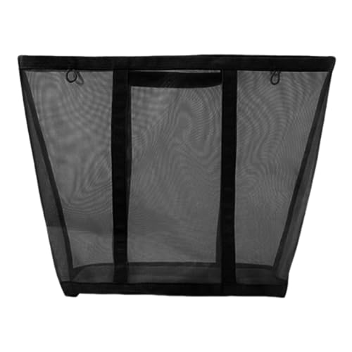Tragbarer, faltbarer Strandkorb für schmutzige Kleidung und Handtücher mit Griffen, Nylon-Netz-Wäschekorb mit Wandhalterung, 39 x 44 x 26 cm, Schwarz Tragbarer, faltbarer Strandkorb für schmutzige Kleidung und Handtücher mit Griffen, Nylon-Netz-Wäschekorb mit Wandhalterung, 39 x 44 x 26 cm, Schwarz von PawwJoy