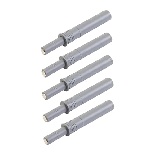 Türriegel zum Öffnen, Schrankbeschläge, Touch-Entriegelungsfeder zum Öffnen, für Schrank, Kleiderschrank, Möbel (5er-Set), Grau von PawwJoy