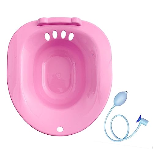 Universelles Toilettensitz-Waschbecken für Frauen, Bidet-Hüftbad mit Spülung, tiefer Schalensitz, Badewanne, vermeidet Kniebeugen, 39 x 36 x 11,5 cm, Rot von PawwJoy