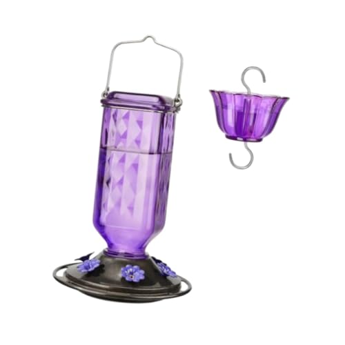 Vogelfutterstation zum Aufhängen mit Wasserspender für den Außenbereich, Gartendekoration, Bauernhaus-Stil, Futterstation, leicht zu reinigen, Violett von PawwJoy