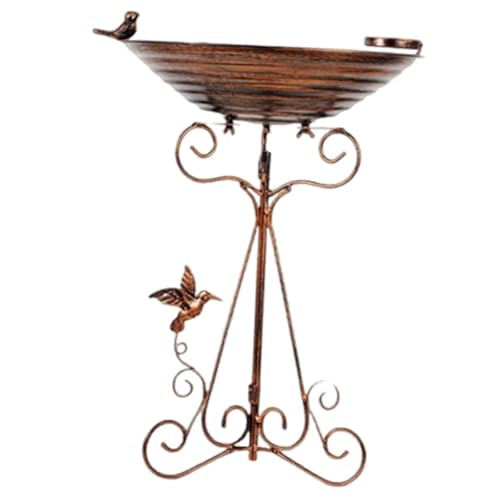 Vogeltränke Schüssel für den Außenbereich, freistehend, strapazierfähig, Spa, Vogeltränke mit Futterspender für Außenbereich, Hof, Rasen, Garten von PawwJoy