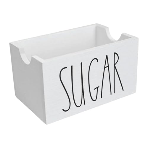 Zuckerverpackungshalter, Spender für Kaffee, Bar, Schreibtisch, Büro, Gewürzpaket, Organizer aus Holz, für 20 Pakete, Landhausstil, 8,5 x 5,5 x 5 cm, Weiß Zuckerverpackungshalter, Spender für Kaffee, Bar, Schreibtisch, Büro, Gewürzpaket, Organizer aus Holz, für 20 Pakete, Landhausstil, 8,5 x 5,5 x 5 cm, Weiß von PawwJoy