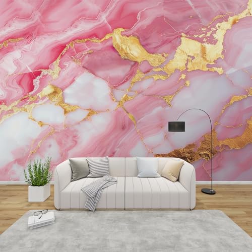 PaxGloz Fototapete Abstrakt Marmor Tapete Rosa Gold Tapeten Vliestapete Modern Wandtapete Wohnzimmer Schlafzimmer Kinderzimmer Wanddeko Motivtapeten 350 x 256 cm (B x H) von PaxGloz