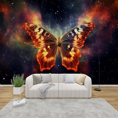 PaxGloz Fototapete Galaxie Schmetterling Tapete Weltraum Insekten Tapeten Vliestapete Modern Wandtapete Wohnzimmer Schlafzimmer Kinderzimmer Wanddeko Motivtapeten 350 x 256 cm (B x H) von PaxGloz
