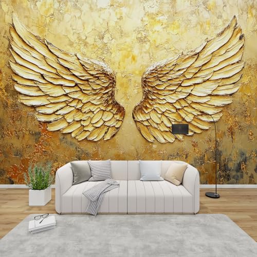 PaxGloz Fototapete Goldene Flügel Tapete Engelsflügel Luxuriöse Tapeten Vliestapete Modern Wandtapete Wohnzimmer Schlafzimmer Kinderzimmer Wanddeko Motivtapeten 200 x 140 cm (B x H) von PaxGloz
