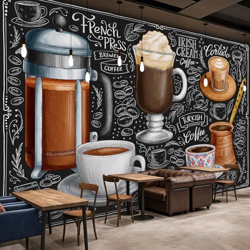 PaxGloz Fototapete Kaffee Motiv Tapete Cappuccino Espresso Küche Caffè Tapeten Vliestapete Modern Wandtapete Wohnzimmer Schlafzimmer Esszimmer Wanddeko Motivtapeten 350 x 256 cm (B x H) von PaxGloz