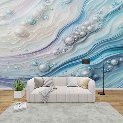 PaxGloz Fototapete Perlenoptik Tapete Blaue Wellen Tapeten Vliestapete Modern Wandtapete Wohnzimmer Schlafzimmer Kinderzimmer Wanddeko Motivtapeten 150 x 105 cm (B x H) von PaxGloz