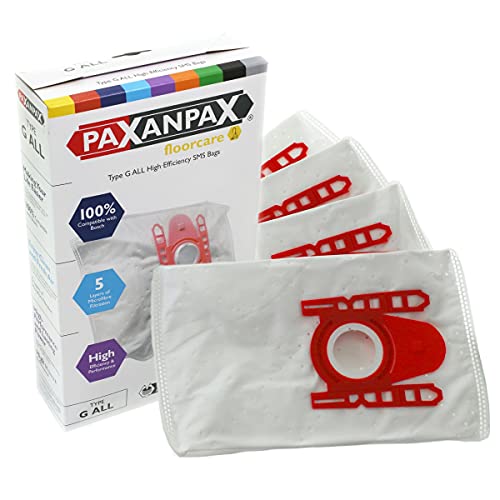 Paxanpax 46-VB-351HRP9, VB351HRP9 Kompatible SMS-Taschen & Filter-Kit für Bosch MoveOn Serie (4+1), Polyester, weiß von Paxanpax