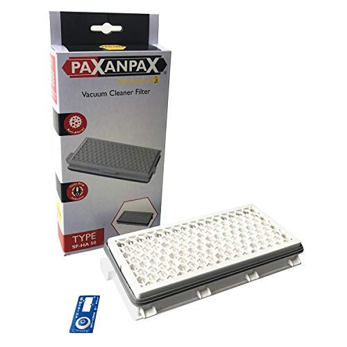 Paxanpax PFC1060 Anti-Allergie Staubsauger Filter mit Timestrip Indikator für Miele SF-HA50 9616280, S4000, S5000, S6000, S8000, Weiß von Paxanpax