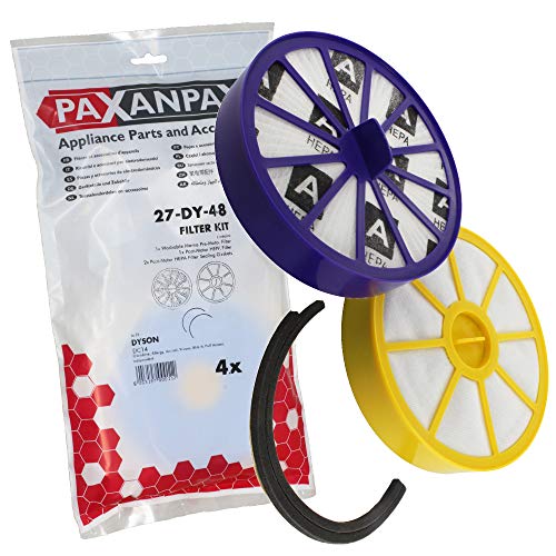 Paxanpax PFC363 kompatibler HEPA Doppelpack Filter & Dichtung Set für Dyson DC14 (2 Stück) weiß von Paxanpax