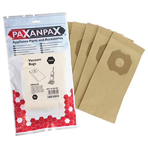 Paxanpax VB266 kompatible Papiertüten für Hitachi CV50, CV60, CV80, CV460, CV560, CV580, CV760, CV770, CV775, CV780, CV785, CV790, CV975 Serie (5 Stück) von Paxanpax