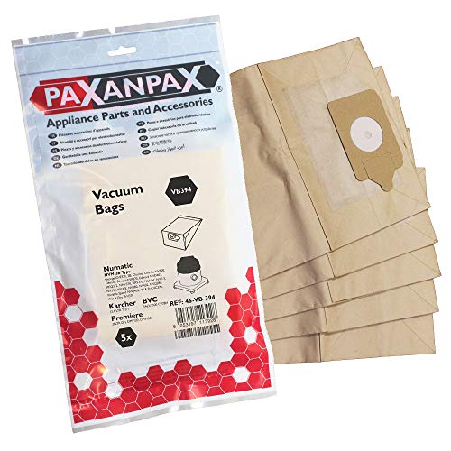 Paxanpax VB394 kompatible Papiertüten Numatic 'NVM-2B' Charles, Edward, George Serie (5 Stück) von Paxanpax