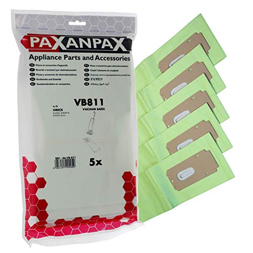 Paxanpax VB811 kompatible Papier-Staubsaugerbeutel für Oreck XL2000, XL8000 und XL9000 Serie Docking-Design (5 Stück), braun von Paxanpax