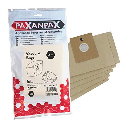 Paxanpax VB815 kompatible Papiertaschen LG 'TB4' V2600, Turbo, V2800 Serie (5 Stück) von Paxanpax