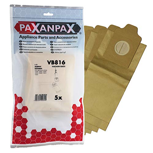 Paxanpax VB816 Kompatible Papier-Staubsaugerbeutel für Morphy Richards Ultra Light, Ecovac Serie (5 Stück), braun von Paxanpax