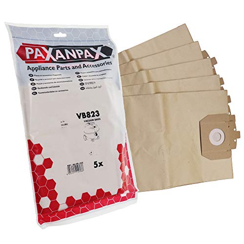 Paxanpax VB823 Kompatible Papiertüten für Taski Vento 8 Typ (5 Stück), Papier, braun von Paxanpax