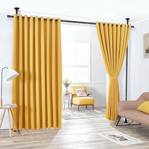 Paxluv Raumteiler Ohne Bohren 120-300 cm (H) X 70-245 cm (L) - Paravent Und Raumtrenner Innen - Trennwand Und Vorhangstange, Elegant Und Innovativ von Paxluv
