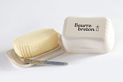 Butterdose aus Keramik, hergestellt in der Bretagne Paysan Breton von Paysan Breton