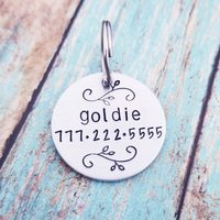 Personalisierte Hundemarke Blumenmuster, Personalisierte Haustiermarke von PaytonLeighTreasures