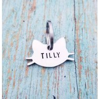 Handgestempelte Katze Id Tag Name & Nummer Haustier Tag von PaytonLeighTreasures