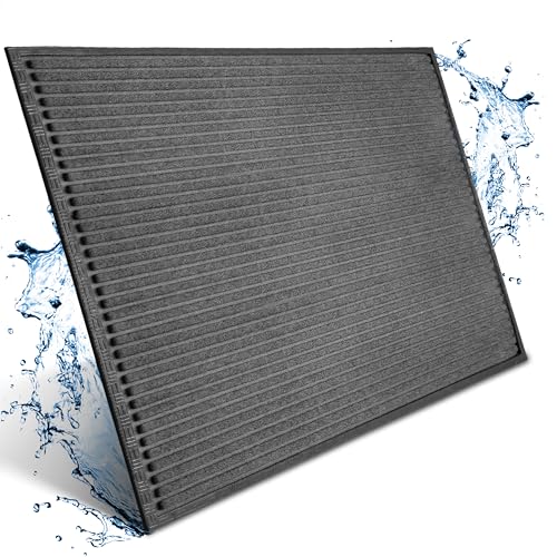 Bodenständig Fußmatte außen - extrem rutschfest & langlebig - Fußabtreter außenbereich grau 80x120cm - Türmatte in Perfekter Größe für die Haustür - Fussmatte aussen - Türvorleger gestreift von Bodenständig