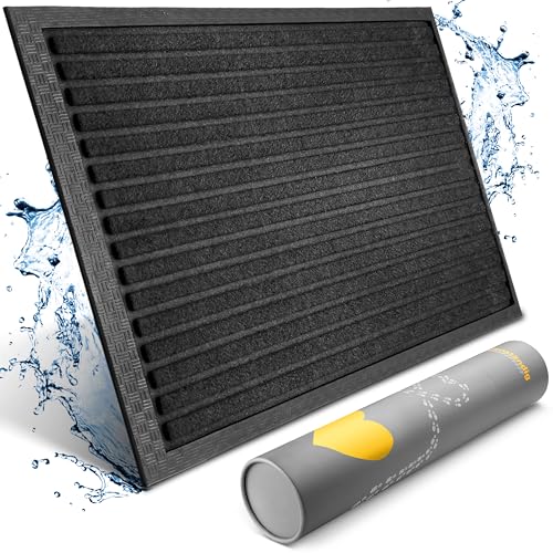 Bodenständig Fußmatte außen - extrem rutschfest & langlebig - Fußabtreter außenbereich schwarz 40x60cm - Türmatte in Perfekter Größe für die Haustür - Fussmatte aussen - Türvorleger gestreift von Bodenständig