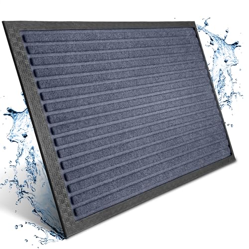 Bodenständig Fußmatte außen - extrem rutschfest & langlebig - Fußabtreter außenbereich grau blau 80x120cm - Türmatte in Perfekter Größe für die Haustür - Fussmatte aussen - Türvorleger gestreift von Bodenständig