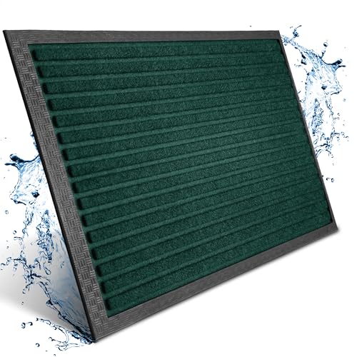 Bodenständig Fußmatte außen - extrem rutschfest & langlebig - Fußabtreter außenbereich grün 60x90cm - Türmatte in Perfekter Größe für die Haustür - Fussmatte aussen - Türvorleger gestreift von Bodenständig