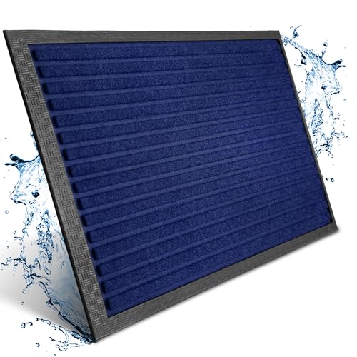 Bodenständig Fußmatte außen - extrem rutschfest & langlebig - Fußabtreter außenbereich blau 80x120cm - Türmatte in Perfekter Größe für die Haustür - Fussmatte aussen - Türvorleger gestreift von Bodenständig
