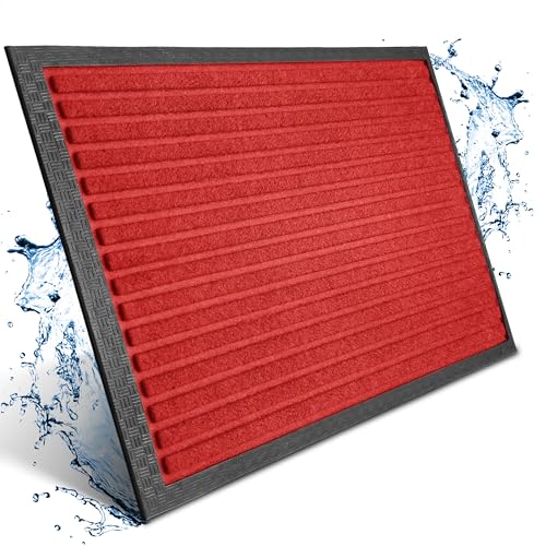 Bodenständig Fußmatte außen - extrem rutschfest & langlebig - Fußabtreter außenbereich rot 80x120cm - Türmatte in Perfekter Größe für die Haustür - Fussmatte aussen - Türvorleger gestreift von Bodenständig