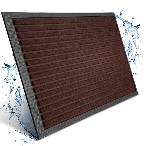 Bodenständig Fußmatte außen - extrem rutschfest & langlebig - Fußabtreter außenbereich braun 80x120cm - Türmatte in Perfekter Größe für die Haustür - Fussmatte aussen - Türvorleger gestreift von Bodenständig