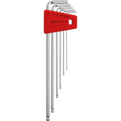 Winkelschraubendreher-Satz lang mit Kugelkopf 6-teilig 1,5-5mm von Pb Swiss Tools