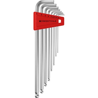 Winkelschraubendreher-Satz lang mit Kugelkopg 8-teilig 1,5-8mm von Pb Swiss Tools