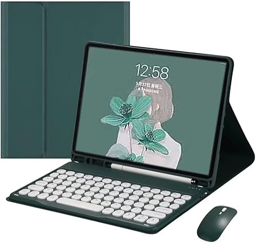 Tastaturhülle für Samsung Galaxy Tab S7 FE / S7 Plus / S8 Plus 12,5 Zoll mit Maus, intelligente weiche Hülle mit Bluetooth-Tastatur, abnehmbare kabellose Tastatur, Tablet-Hülle mit Stifthalter, von PboyiqiS