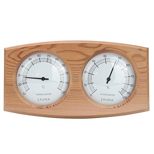 Pbzydu 2 IN 1 Sauna Thermometer Hygrometer aus Holz, Zubehör für Dampfbadthermo Hygrometer von Pbzydu