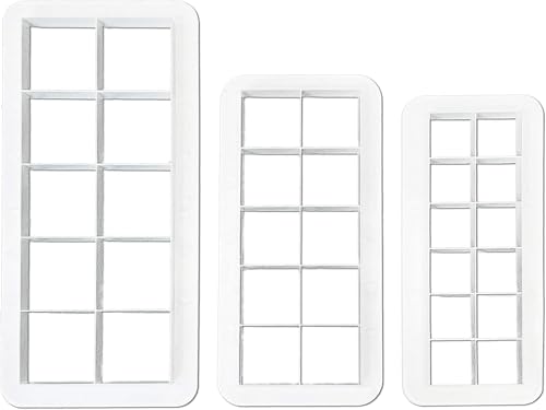 3-teiliges weißes quadratisches Ausstechformen-Set, geometrische Multicutter quadratische Kuchen-Fondant-Ausstecher, 3 Größen, quadratische Ausstechformen, Kuchendekoration, Backwerkzeuge und Zubehör von Pchnfei