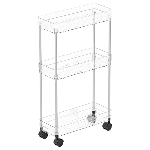 Pcingsia Rollregalwagen – Haushalts-Organizer mit Rädern, transparenter Waschküchen-Organisation, mobiler Mehrzweckwagen mit mehreren Ebenen für Badezimmer Pcingsia Rollregalwagen – Haushalts-Organizer mit Rädern, transparenter Waschküchen-Organisation, mobiler Mehrzweckwagen mit mehreren Ebenen für Badezimmer von Pcingsia